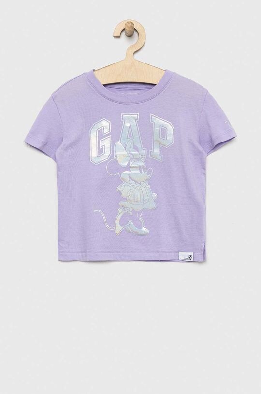 Детская хлопковая футболка GAP x Disney, фиолетовый