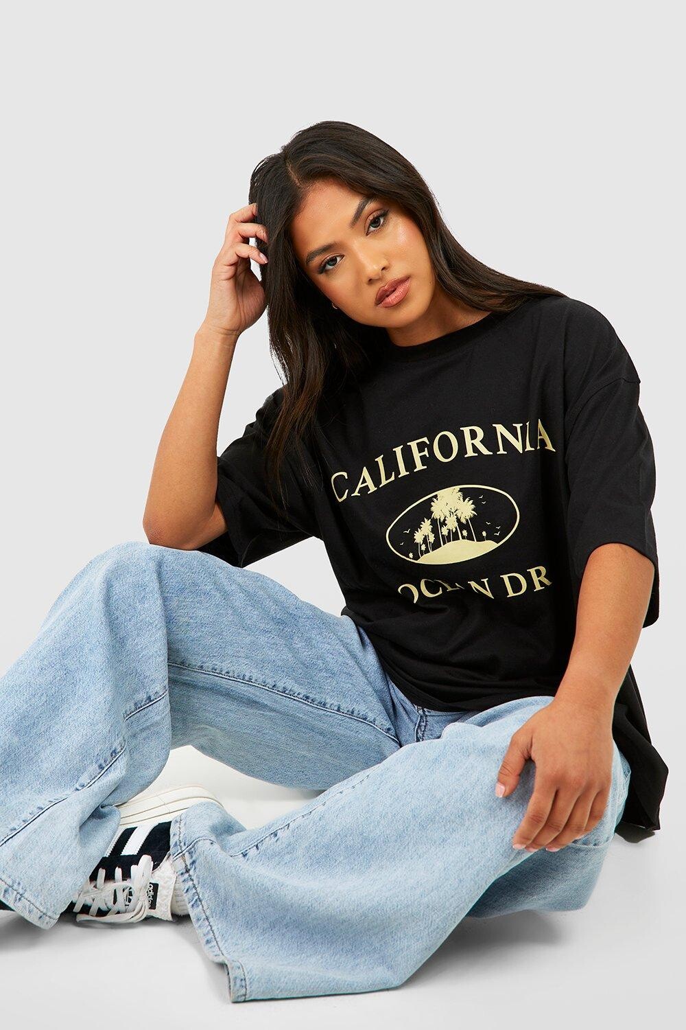 

Футболка маленькая калифорния с слоганом Boohoo, черный