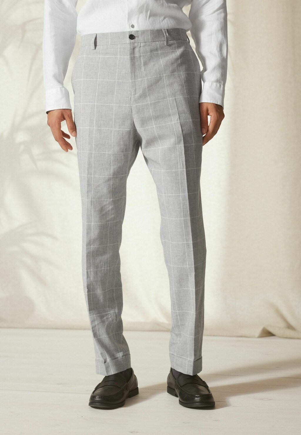 

Костюмные брюки LINEN CHECK SUIT TROUSERS SLIM FIT Next, цвет light grey