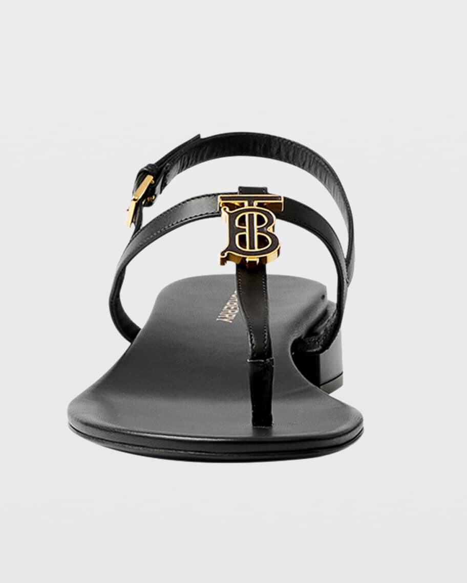 

Кожаные сандалии Emily с Т-образным ремешком на плоской подошве Burberry