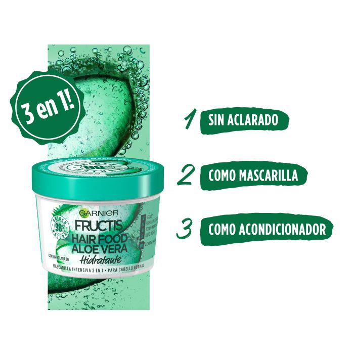 цена Маска для волос Fructis Hair Food Mascarilla Cabello 3 en 1 Aloe Vera Garnier, 390 ml