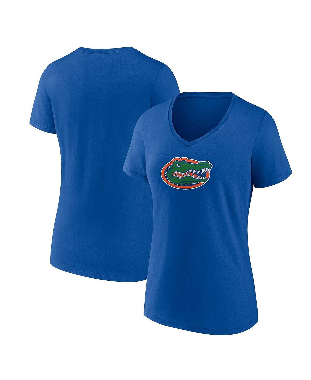 

Женская футболка с v-образным вырезом и логотипом Royal Florida Gators Evergreen Fanatics
