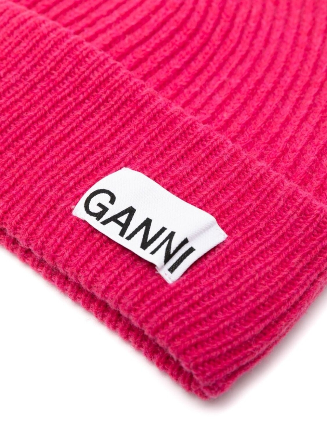 

GANNI вязаная шапочка с логотипом, розовый