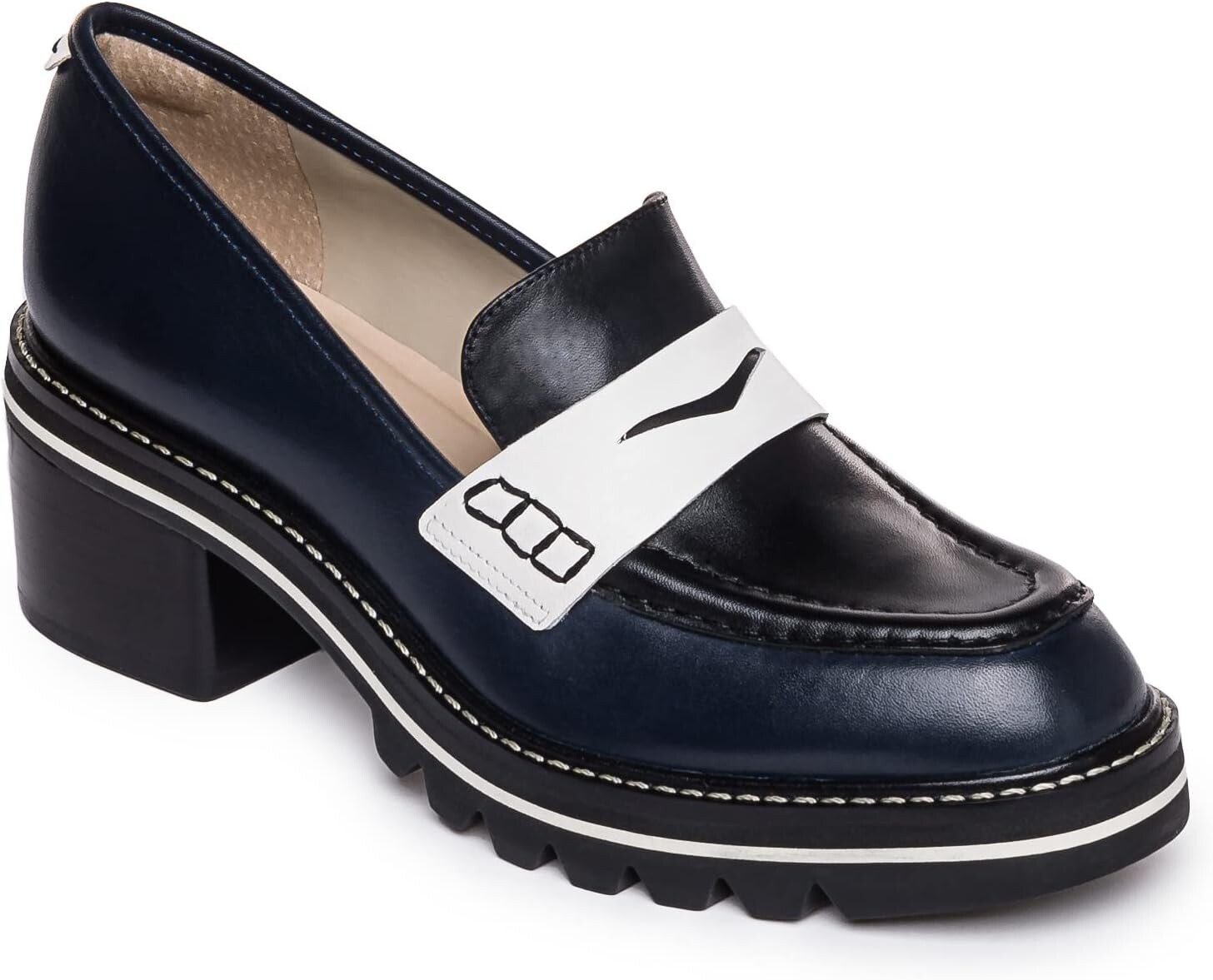 

Лоферы Selma Bernardo, цвет Navy Multi Antique Calf