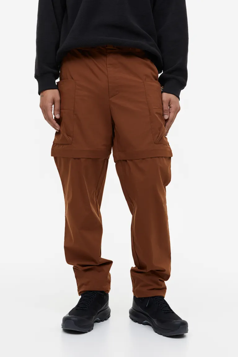 Водоотталкивающие походные брюки на молнии H&M, коричневый