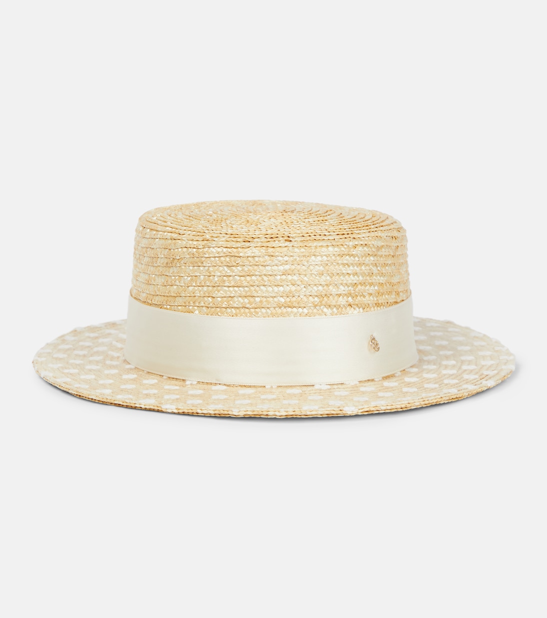 цена Соломенная шляпа-каноте kiki с декором Maison Michel, нейтральный