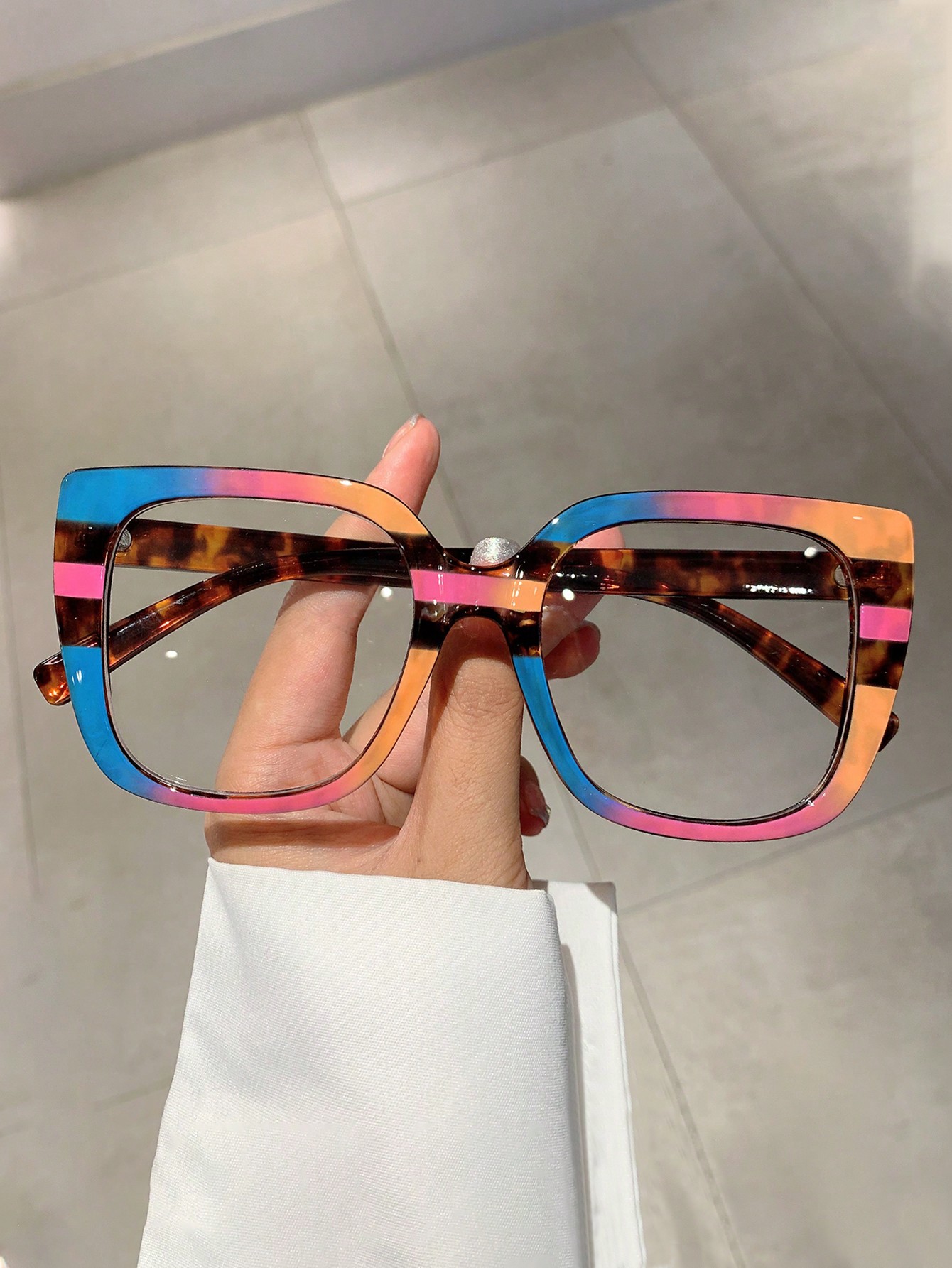 цена 1 шт. женские новые трехцветные простые очки «кошачий глаз» в большой оправе