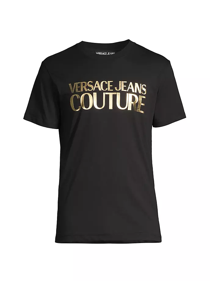 

Футболка с логотипом учреждения Versace Jeans Couture, цвет black gold