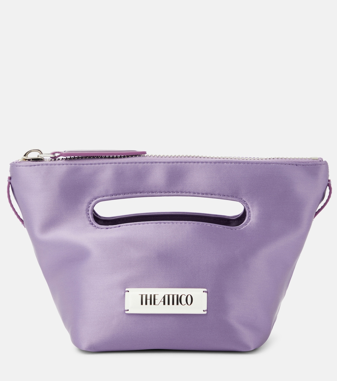 Атласная сумка-тоут via dei giardini 15 The Attico, фиолетовый