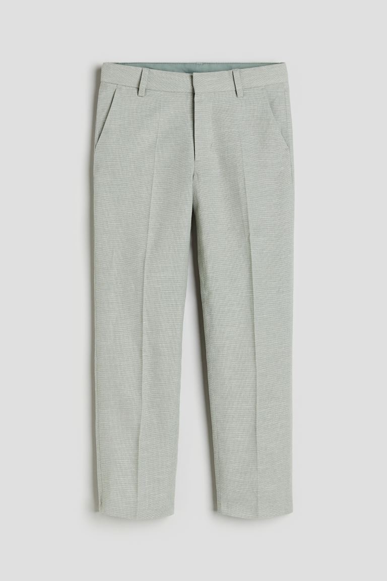 Костюмные брюки из структурированной ткани H&M, зеленый
