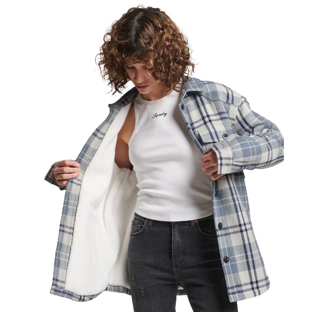

Рубашка Superdry Vintage Borg Check Shirt, бежевый