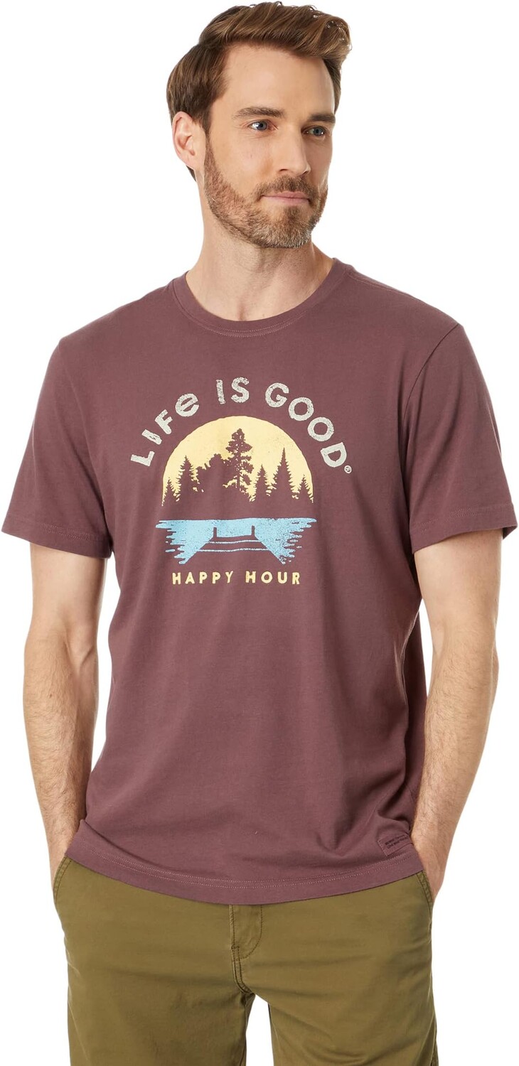 

Футболка Dockside Happy Hour с короткими рукавами Crusher Life is Good, цвет Mahogany Brown