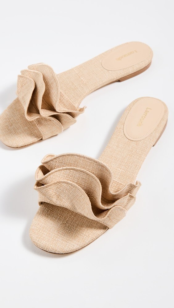 

Сандалии Larroude Ivy Ruffle, бежевый