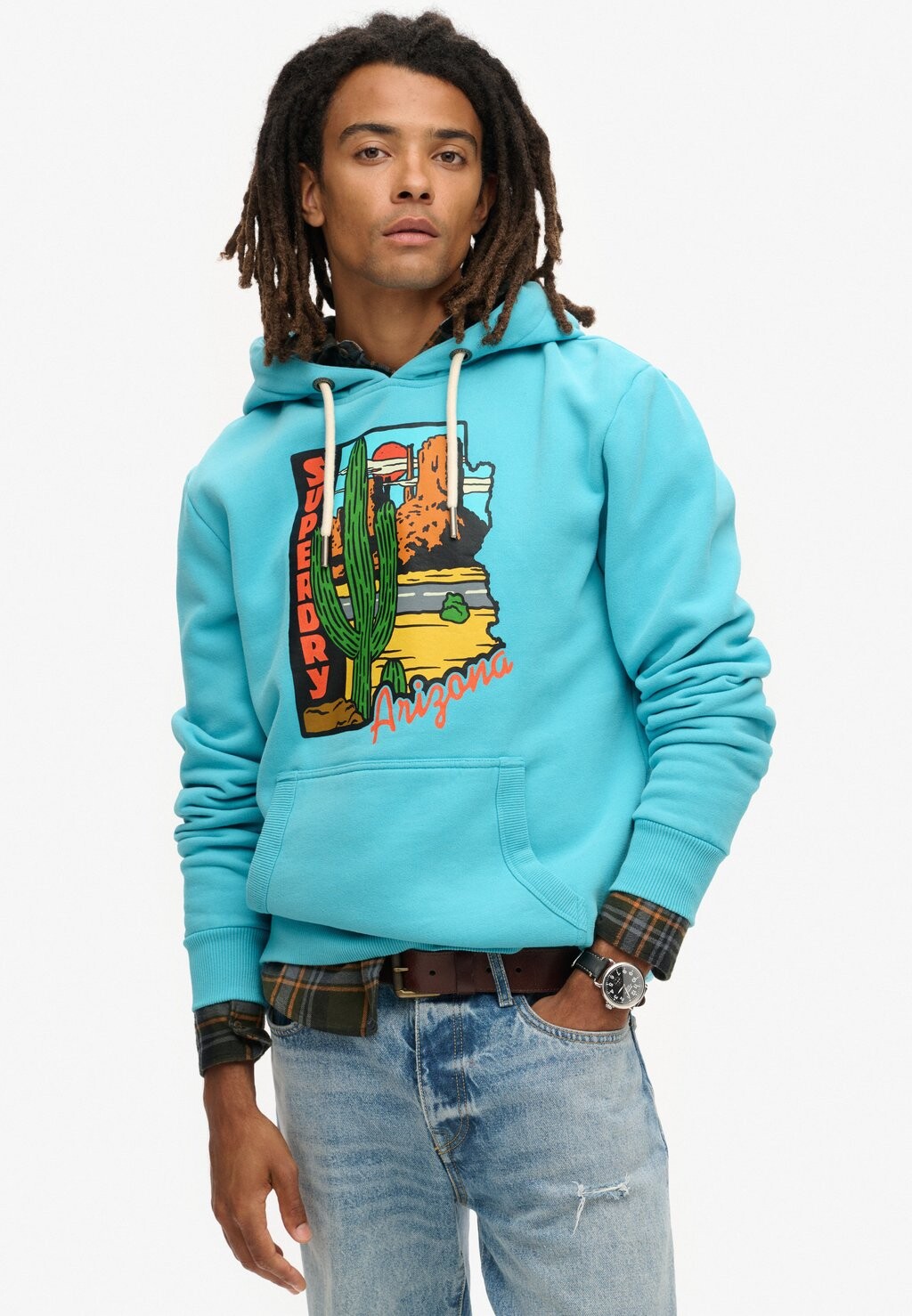 

Толстовка с капюшоном Superdry, синий
