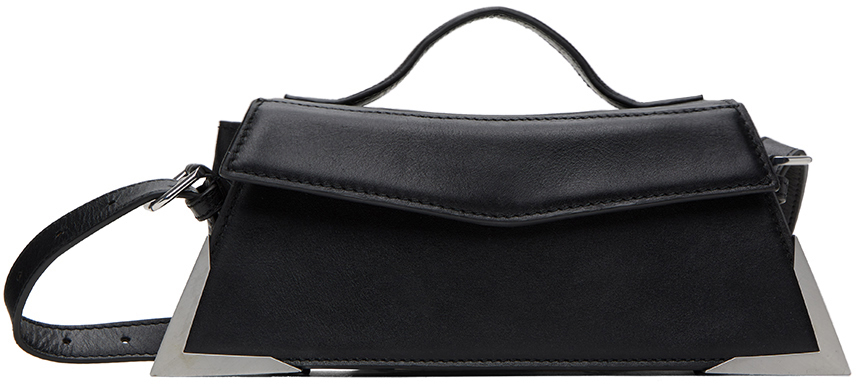 Черная кожаная сумка на плечо с металлическим принтом Han Kjobenhavn