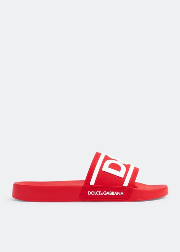 Шлепанцы Dolce&Gabbana DG Logo Rubber, красный