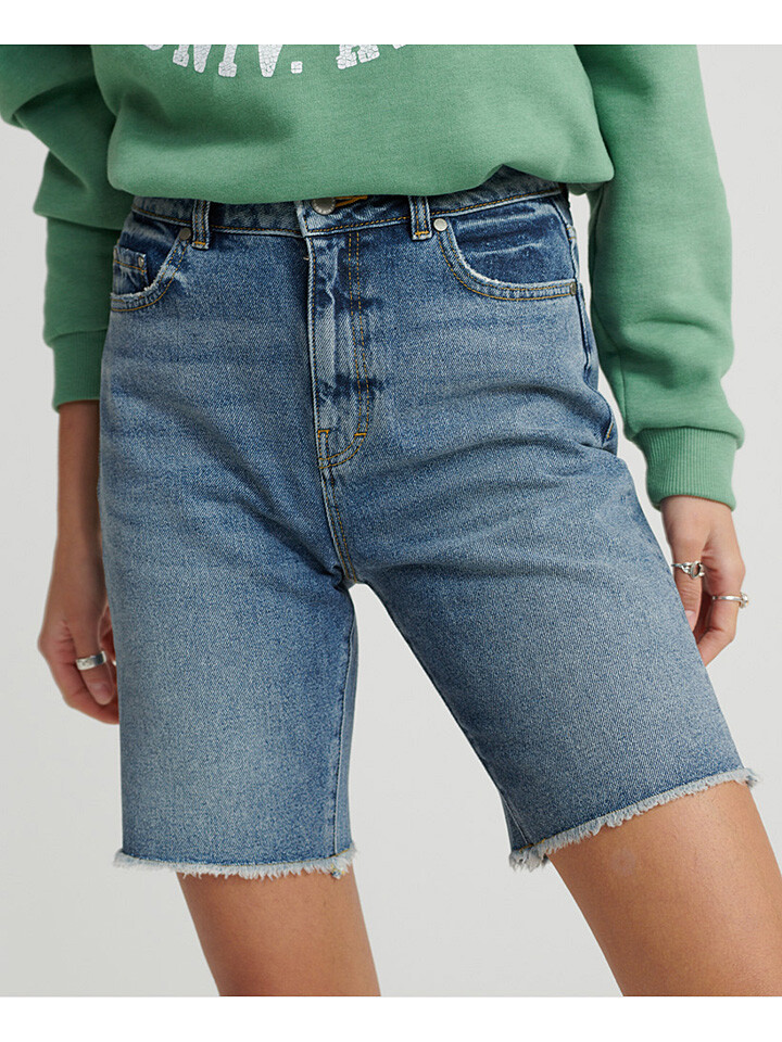 

Шорты Superdry Jeans Bermmuds Boyfriend fit, синий
