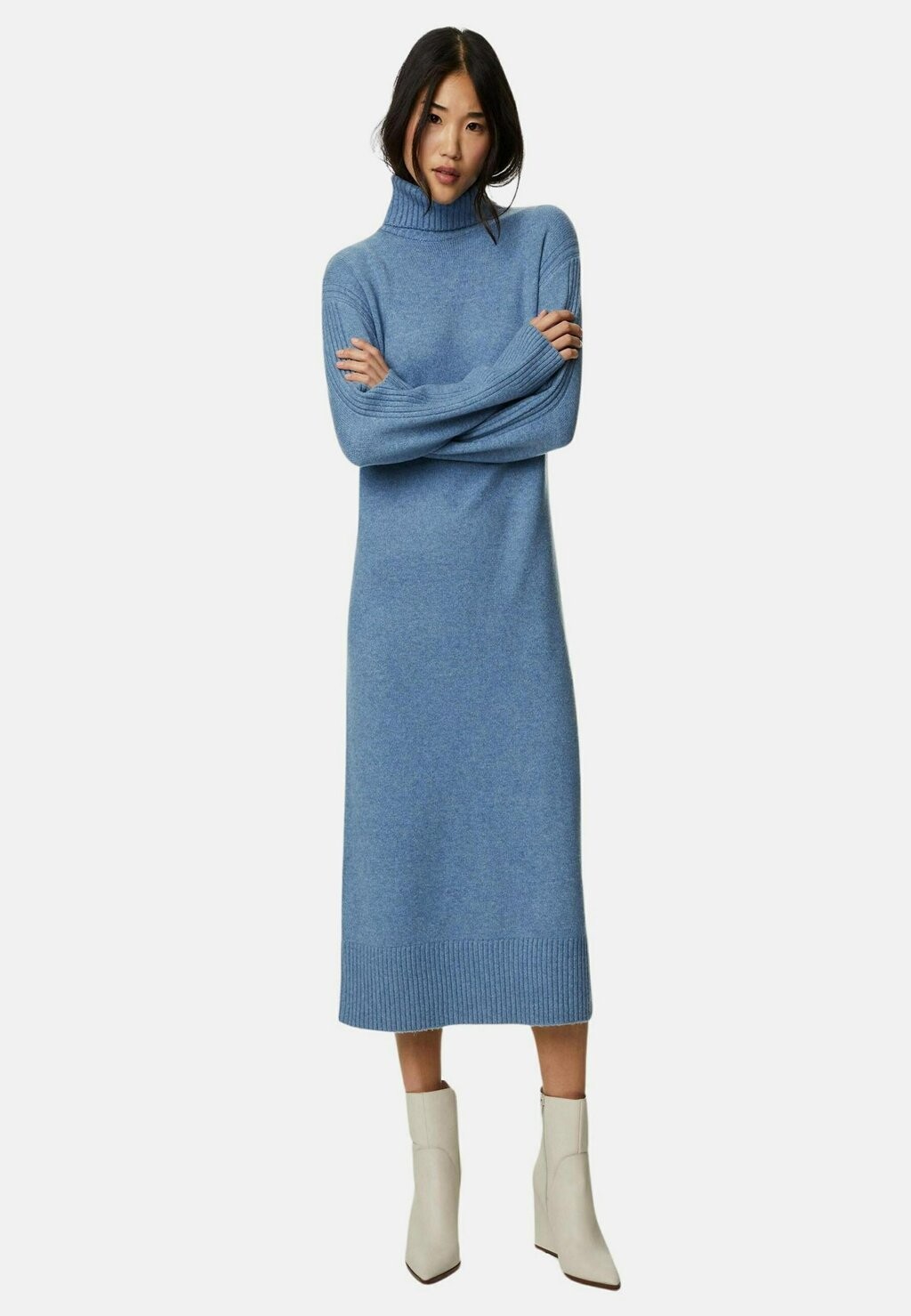 

Трикотажное платье Roll Neck Midi Marks & Spencer, цвет grey blue