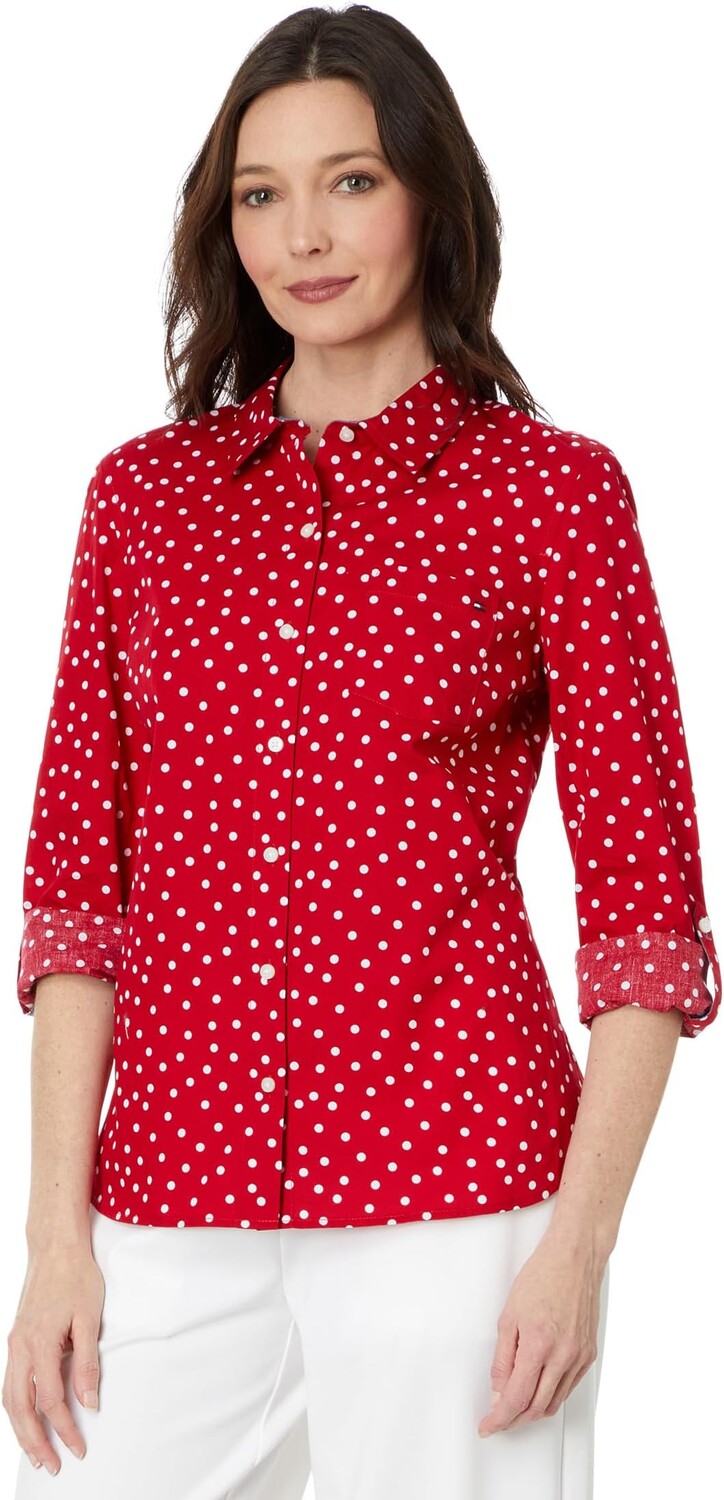 

Рубашка Tommy Hilfiger Dot Roll Tab, цвет Scarlet Multi 2