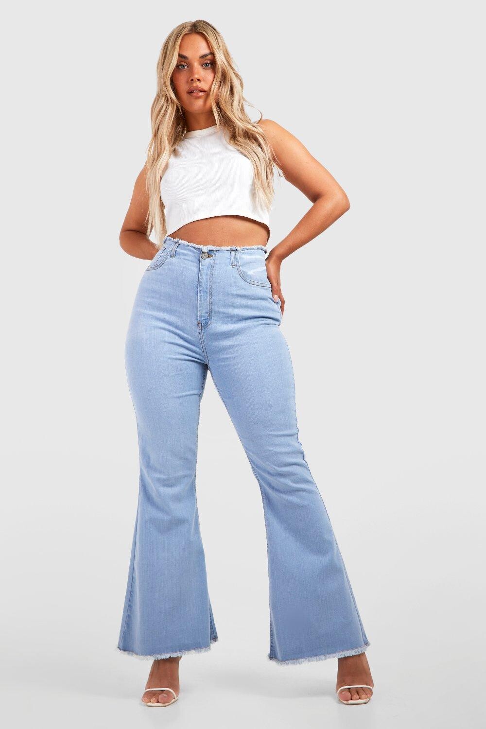 

Джинсы plus basic с высокой посадкой Boohoo, синий
