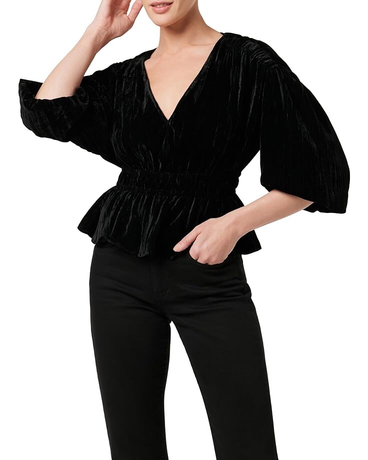 

Джинсы Joe's Jeans The Mona Velvet Wrap Short Sleeve Top, черный