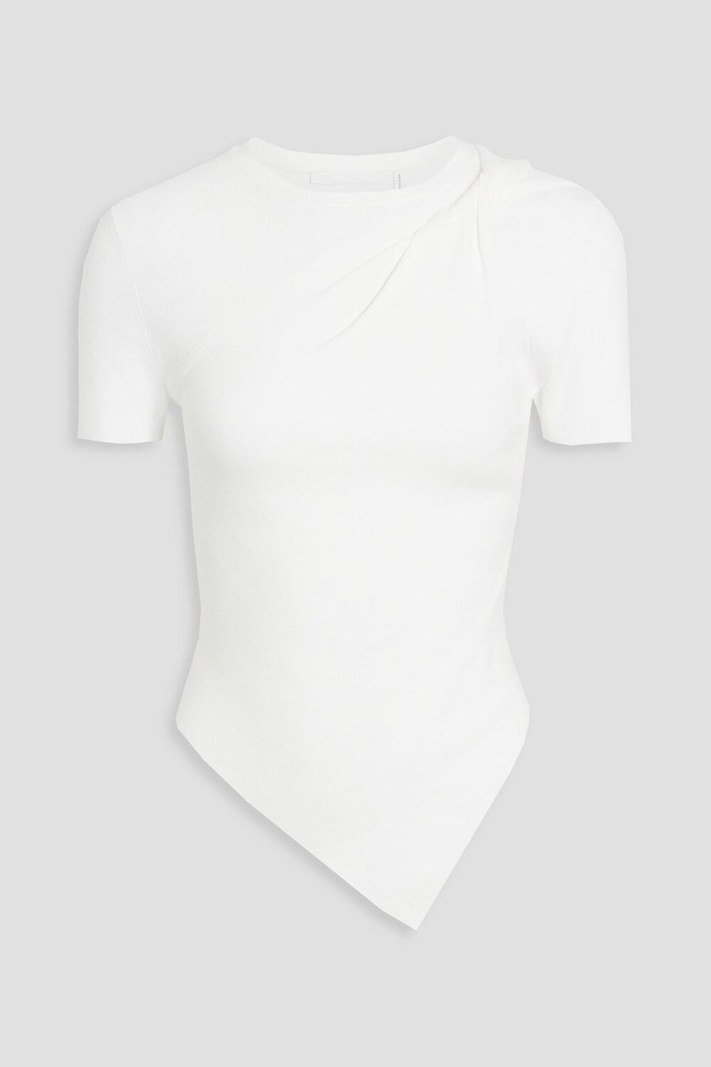

Асимметричный топ из крученой вязки в рубчик. HELMUT LANG, белый