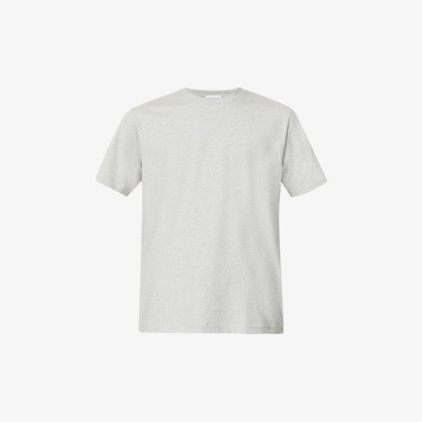 Классическая футболка из хлопкового трикотажа Sunspel, серый