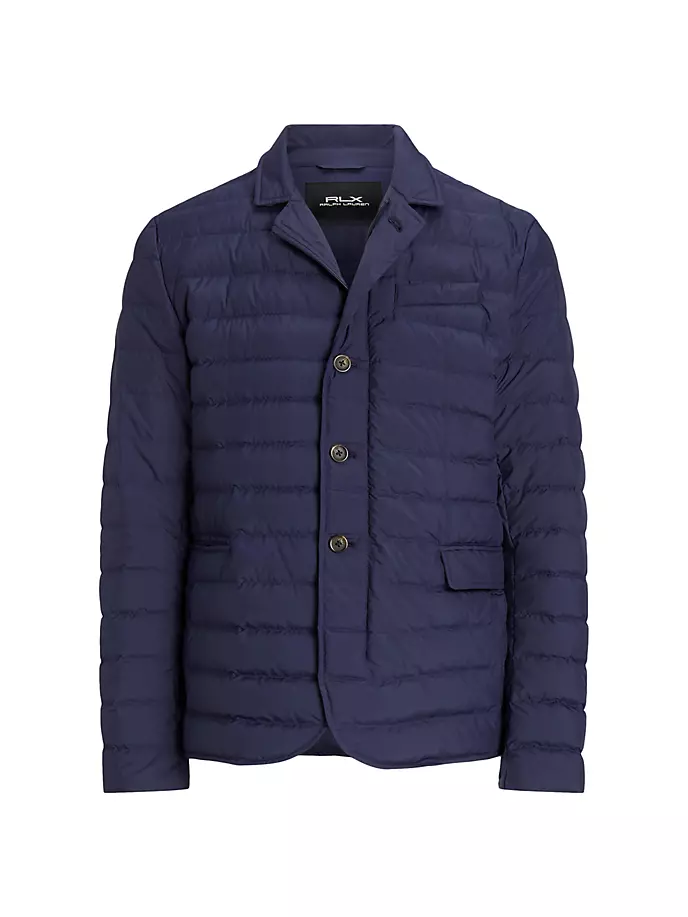 

Водоотталкивающий пуховик из крепа Rlx Ralph Lauren, темно-синий