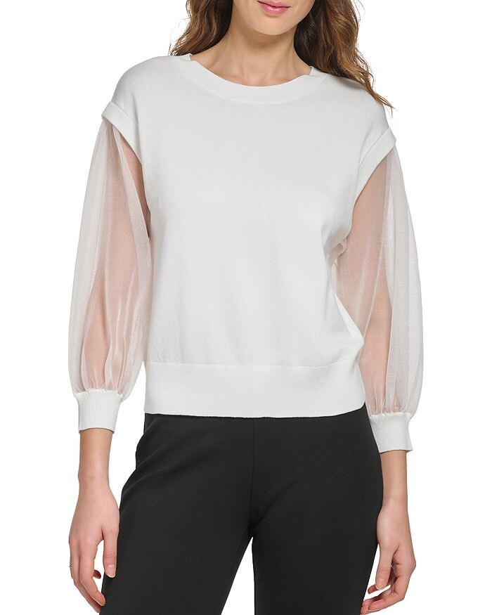 

Свитер смешанной техники DKNY