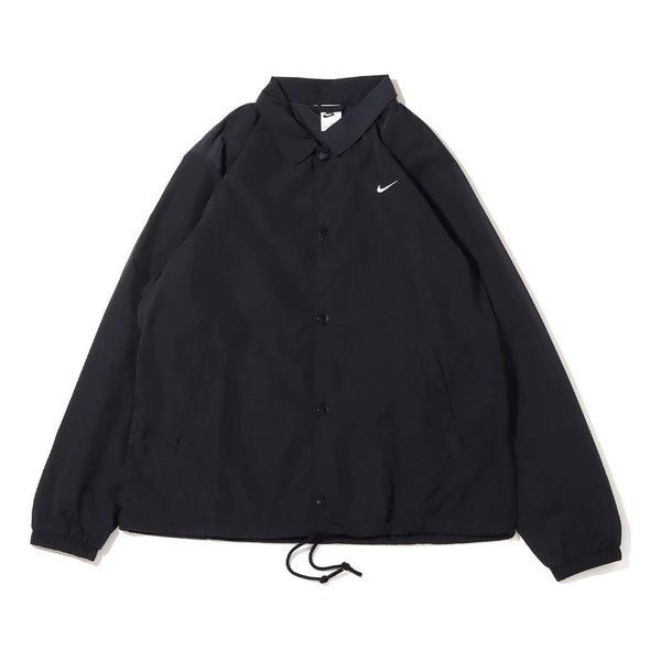 Куртка Men's Nike Solid Color Buckle Lapel Jacket Autumn Black, черный
