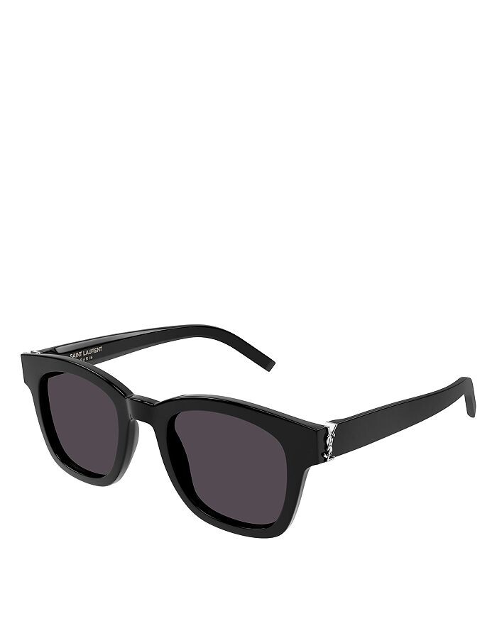 

Солнцезащитные очки Saint Laurent Monogram Hinge Square, 49 мм, черный