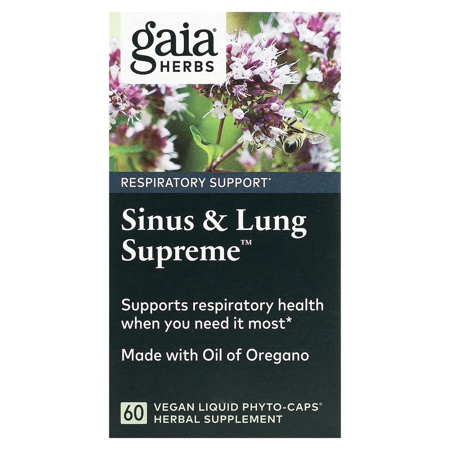

Пищевая добавка Gaia Herbs Sinus & Lung Supreme, 60 веганских жидких фито-капсул
