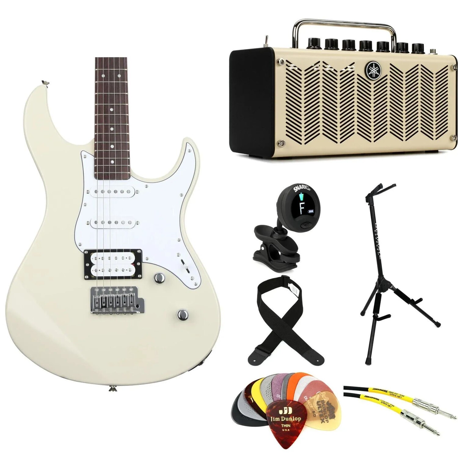 

Комплект усилителя Yamaha PAC112V Pacifica и THR5 — винтажный белый