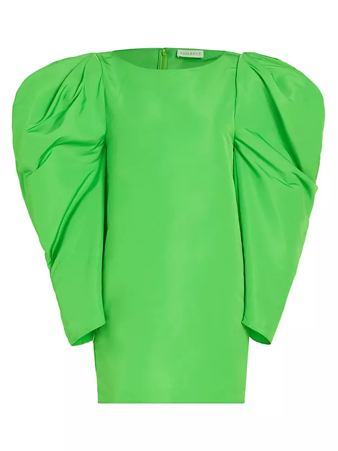 

Мини-платье из тафты с короткими рукавами Nina Ricci, зеленый