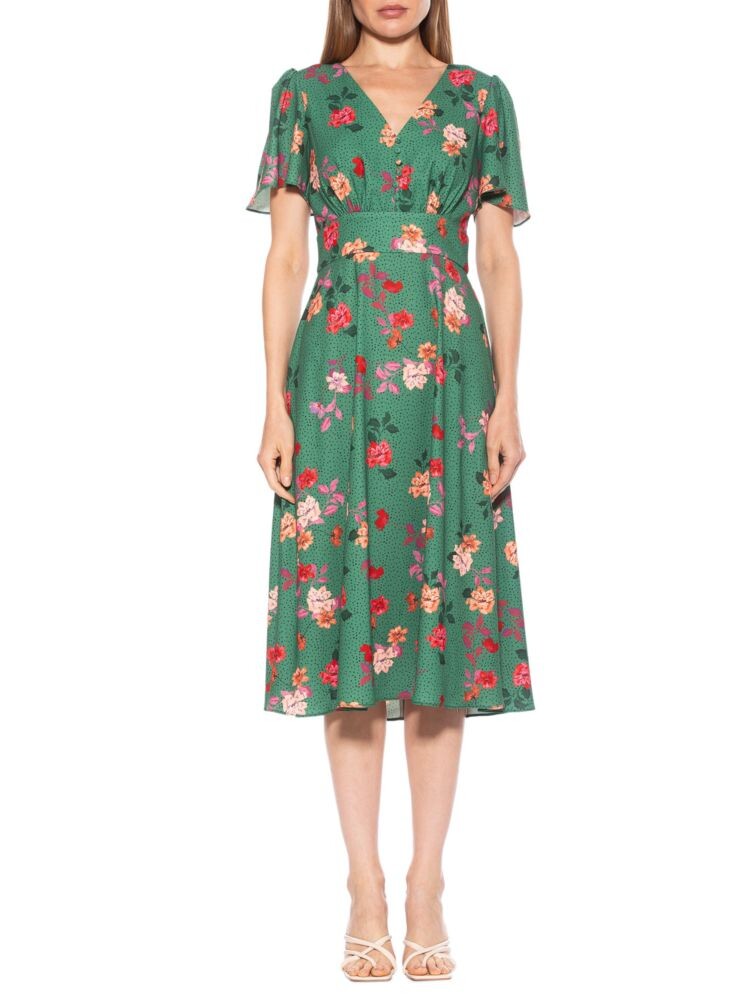 

Платье миди с цветочным принтом Lulu Alexia Admor, цвет Polka Floral