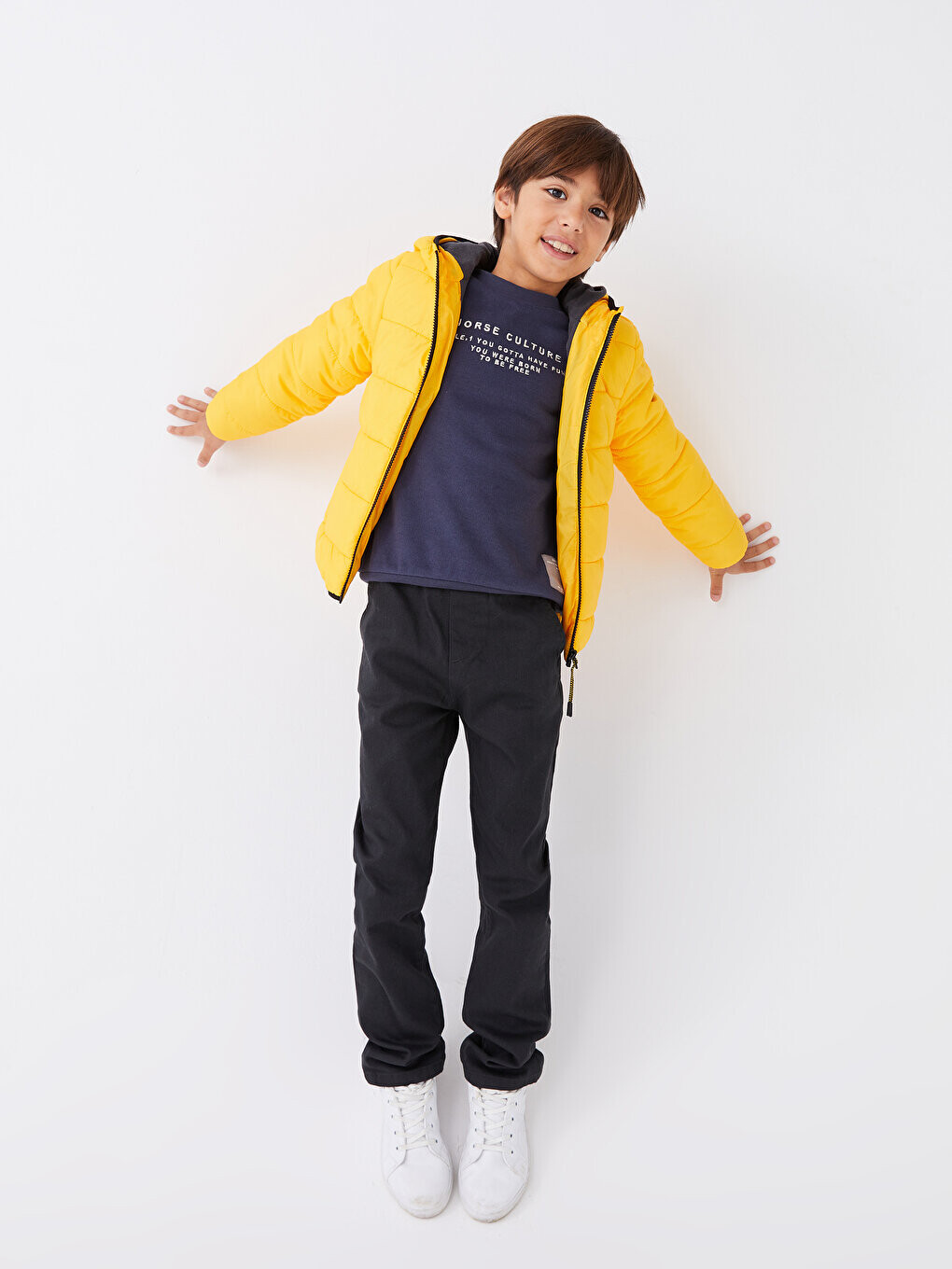 

Базовый пуховик для мальчика с капюшоном LCW Kids, апельсин