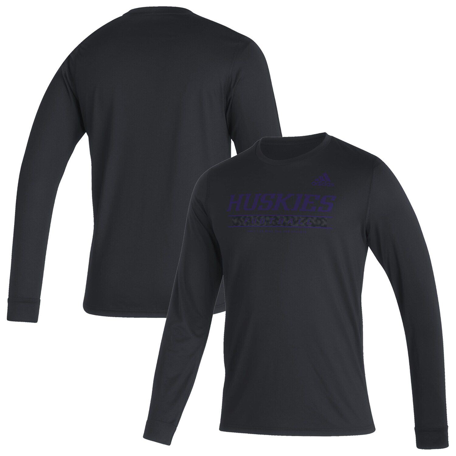 

Мужская черная футболка с длинным рукавом Washington Huskies Sideline Creator Practice AEROREADY adidas