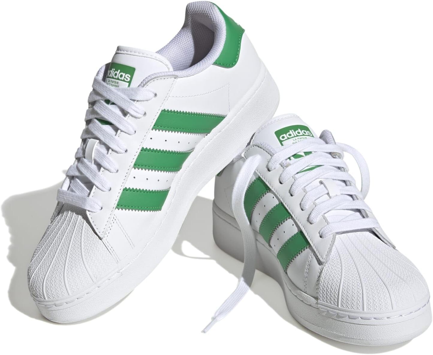 

Кроссовки Superstar XLG adidas, цвет White/Green/White