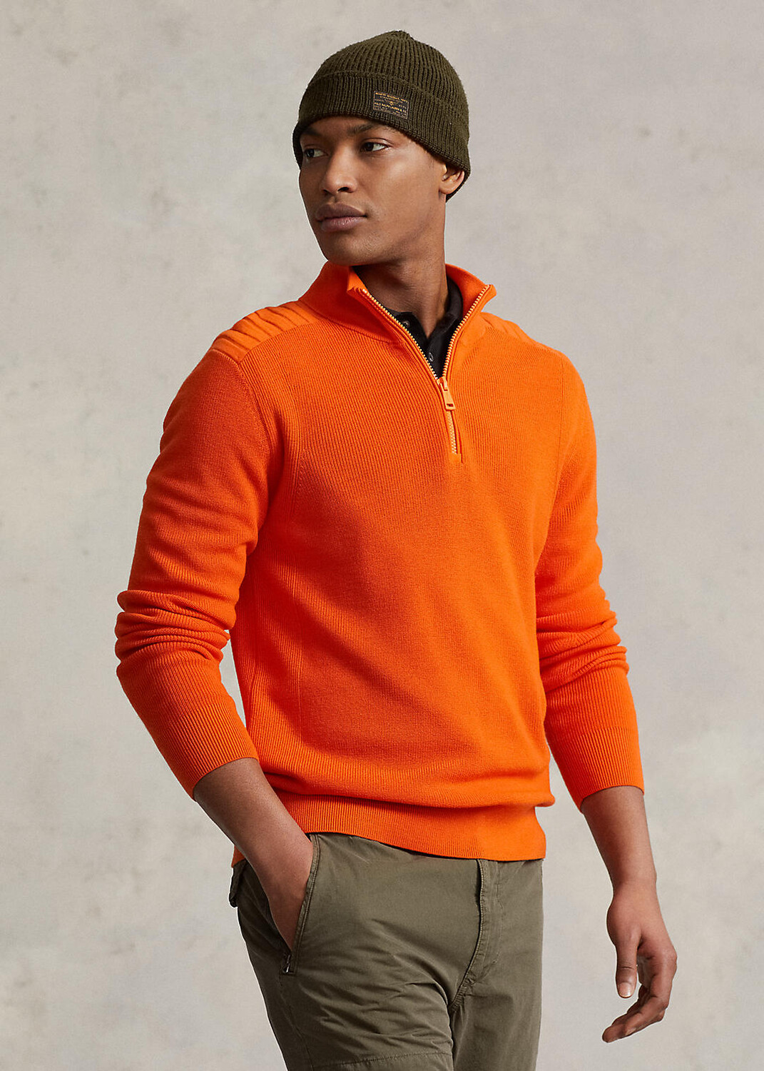 

Моющийся шерстяной свитер с молнией на четверть Ralph Lauren