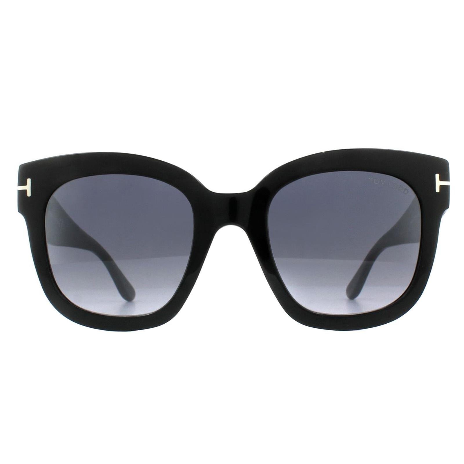 Квадратные блестящие черные дымчато-серые зеркальные солнцезащитные очки Tom Ford, черный зеркало black