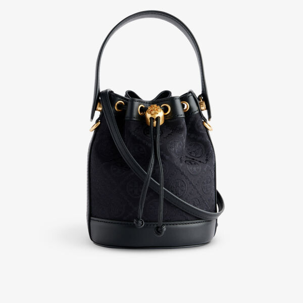 

Сумка-ведро из смесового хлопка с монограммой Tory Burch, черный