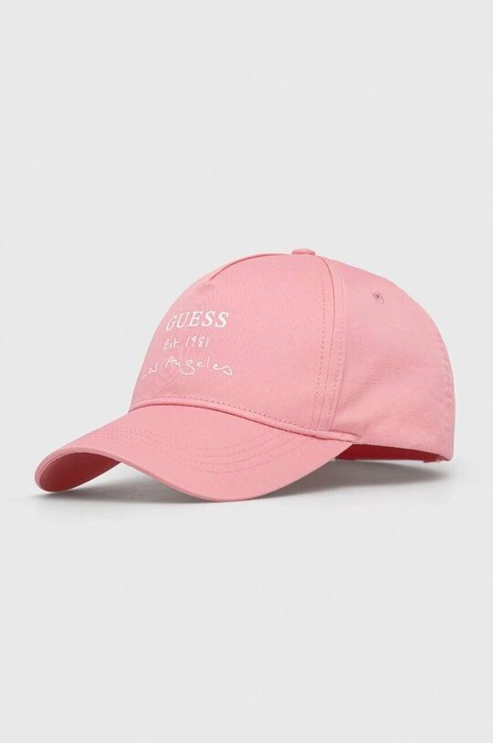 

Бейсболка из хлопка Guess, розовый