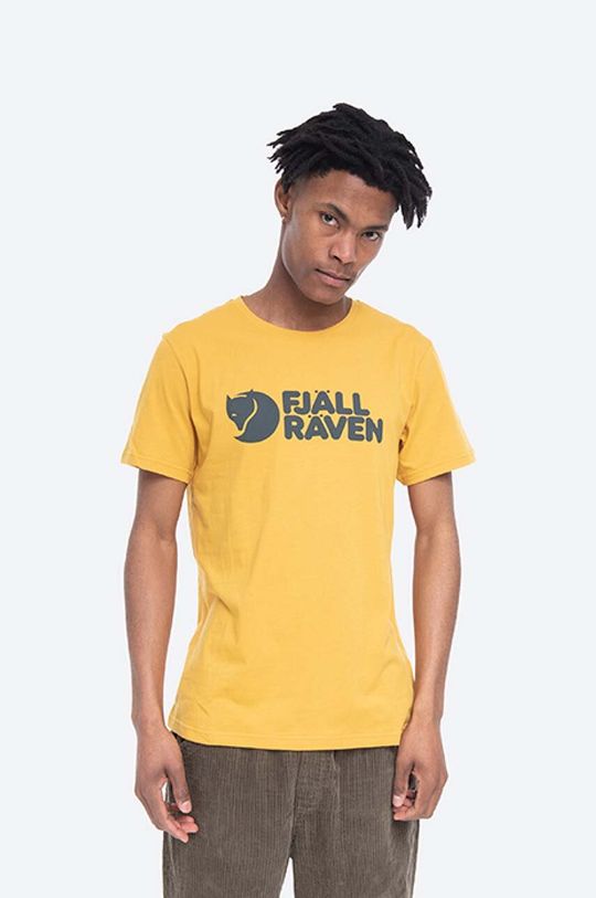 Хлопковая футболка с логотипом Fjallraven, желтый