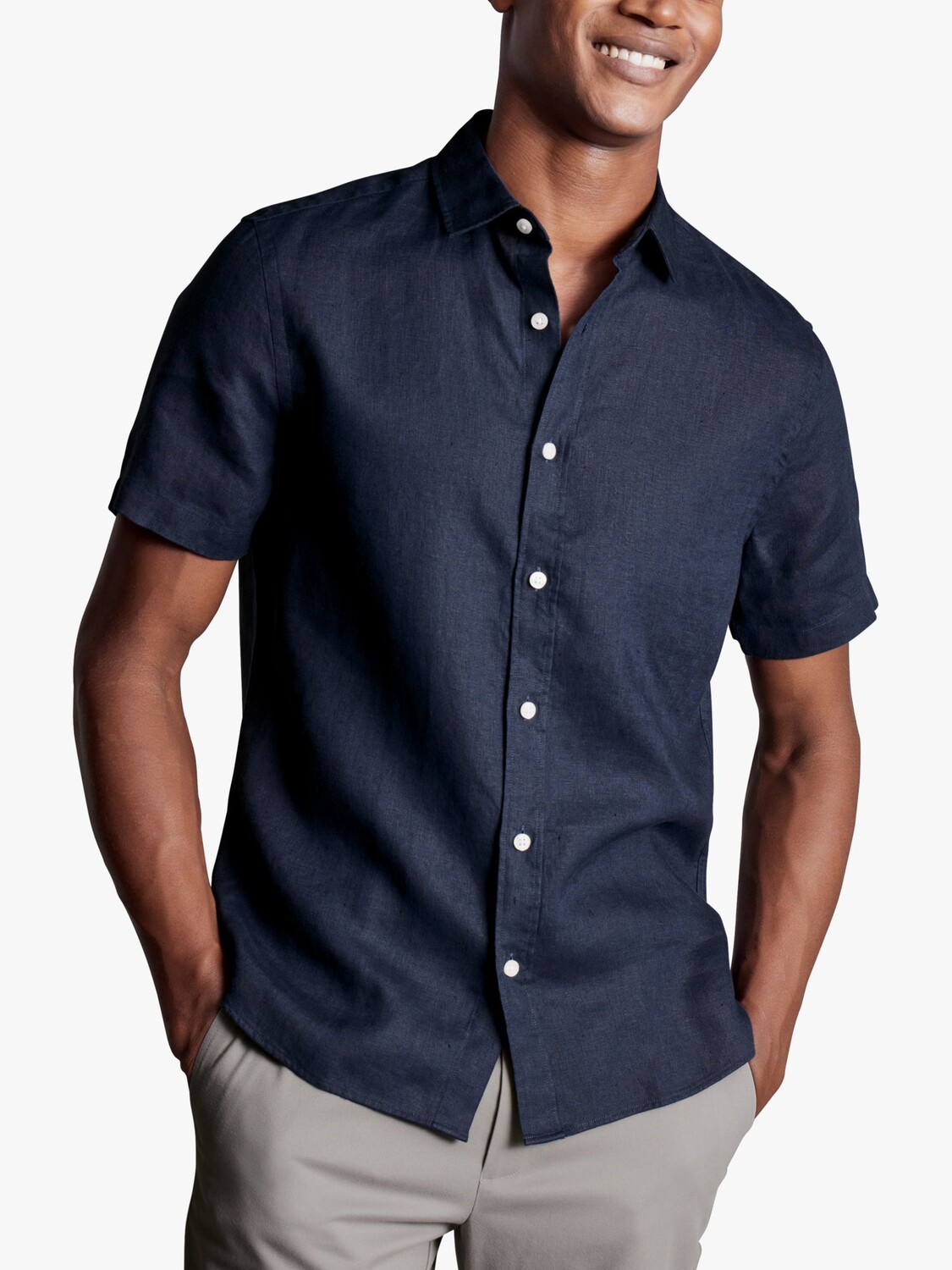 

Льняная рубашка с коротким рукавом Charles Tyrwhitt