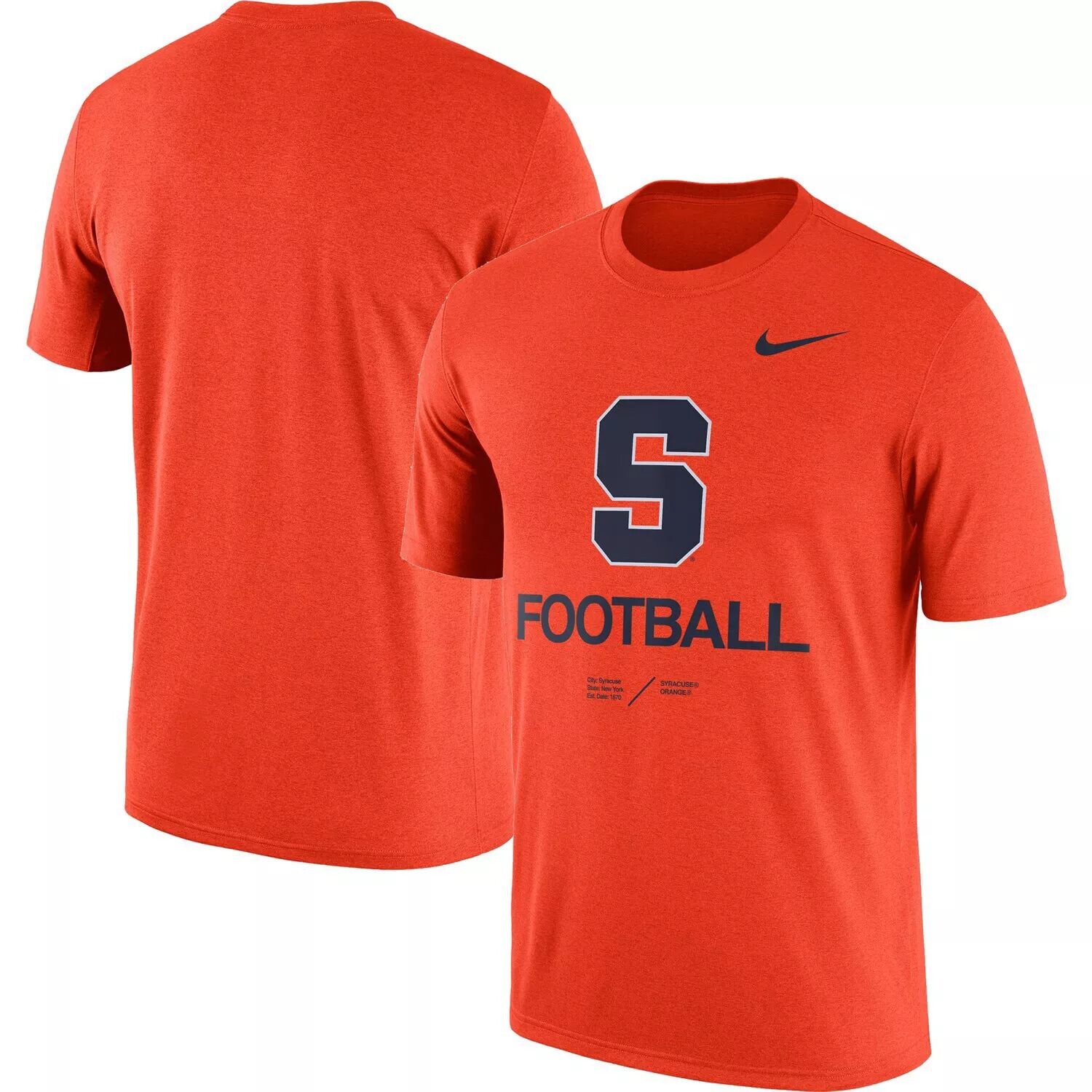 

Мужская футболка Nike Heathered Orange Syracuse Orange Team Football Legend
