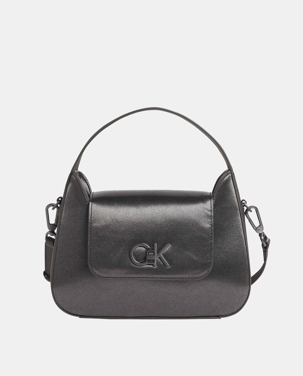 

Небольшой темно-серый клатч металлик со съемным ремнем через плечо Calvin Klein, темно-серый