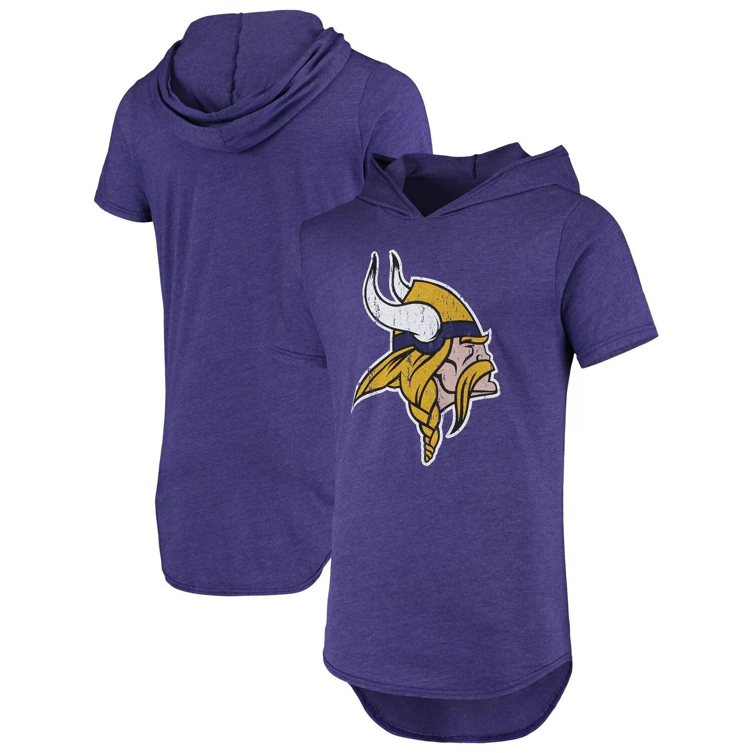 цена Мужская фиолетовая футболка с капюшоном с логотипом Minnesota Vikings Tri-Blend Majestic