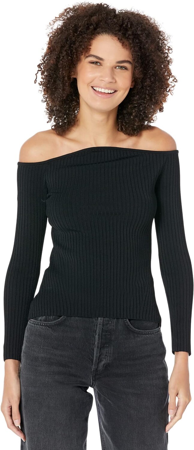 

Свитер с открытыми плечами BCBGMAXAZRIA, черный