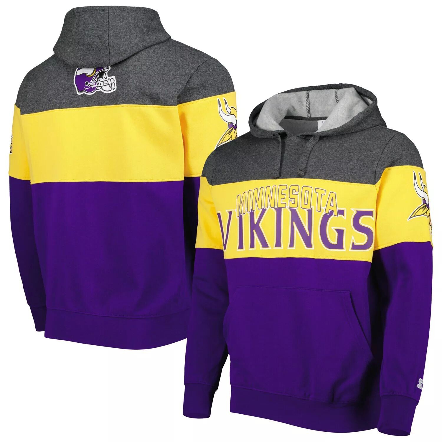 

Мужской пуловер с капюшоном Minnesota Vikings Extreme фиолетовый/хизеровый темно-серый Starter