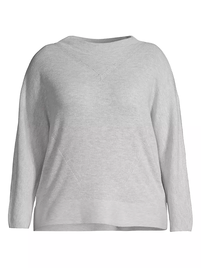 

Свитер Shaker вязки с воротником-воронкой Nic+Zoe, Plus Size, серый